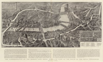 A Comemoração do Longo Reinado da Rainha, Visão panorâmica da Rota da Procissão Real de Henry William Brewer