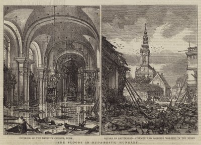 As inundações em Buda-Pesth, Hungria de Henry William Brewer
