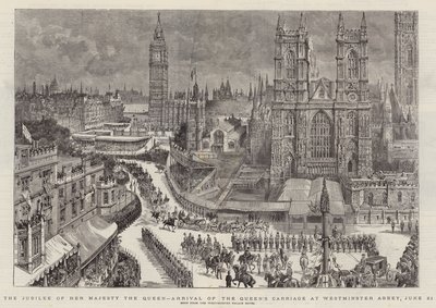 O Jubileu de Sua Majestade a Rainha, Chegada da Carruagem da Rainha na Abadia de Westminster, 21 de junho de Henry William Brewer