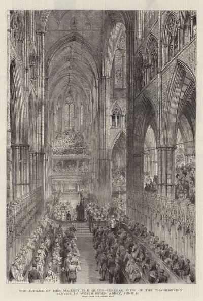 O Jubileu de Sua Majestade a Rainha, Vista Geral do Serviço de Ação de Graças na Abadia de Westminster, 21 de junho de Henry William Brewer