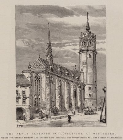 O recém-restaurado Schlosskirche em Wittenberg de Henry William Brewer
