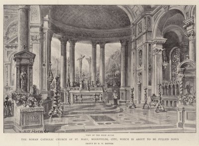 A Igreja Católica Romana de St. Mary, Moorfields, City, que está prestes a ser derrubada de Henry William Brewer