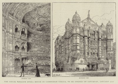 A Royal English Opera House em Cambridge Circus, a ser inaugurada no sábado, 31 de janeiro de Henry William Brewer