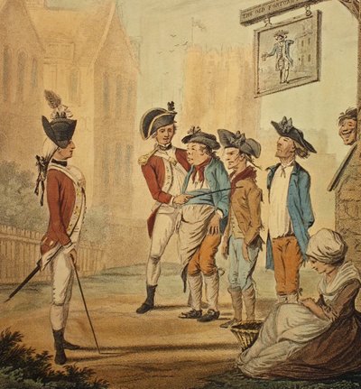 "Recrutas", publicado em 1780 de Henry William Bunbury