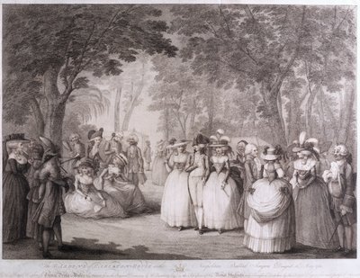 Os jardins da casa de Carlton com cantores de balada napolitana, gravados por William Dickinson (1746-1823), 1784 de Henry William Bunbury