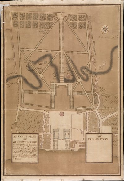 Um plano exato de Greenwich Park, c.1700 (tela) de Henry Wise