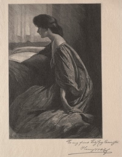 Menina lendo em uma janela. de Henry Wolf