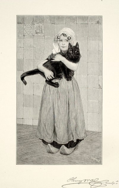 Rapariga com gato de Henry Wolf