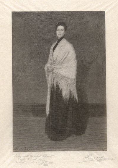 Senhora com o Shawl Branco de Henry Wolf