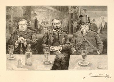 Quem se senta nas mesinhas de mármore de Henry Wolf
