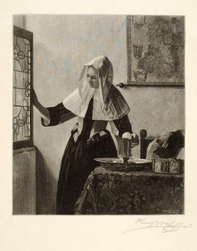 Mulher jovem à janela de Henry Wolf