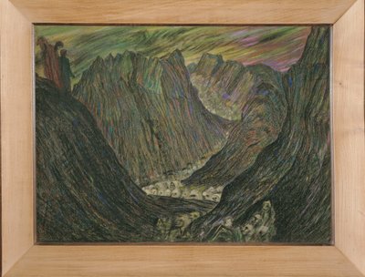 Dante et Virgile aux enfers - Dante e Virgílio no Inferno: Procissão dos condenados em batinas douradas de chumbo ... (pastel) de Henry De Groux