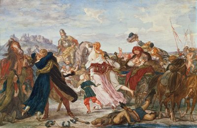 Hetman Koniecpolski Liberando prisioneiros dos tártaros em 1624, 1875-76 de Henryk Hipolit Rodakowski