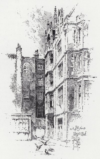 Um pouco do Essex Court (gravura) de Herbert (after) Railton