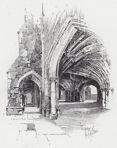 Arcos de Cripta (gravura) de Herbert (after) Railton