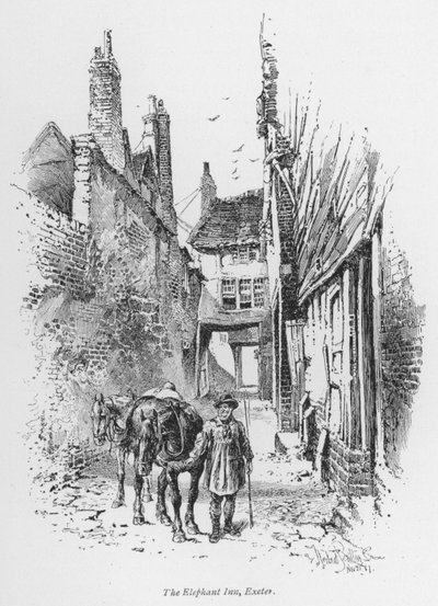 Treino: The Elephant Inn, Exeter (litho) de Herbert (after) Railton