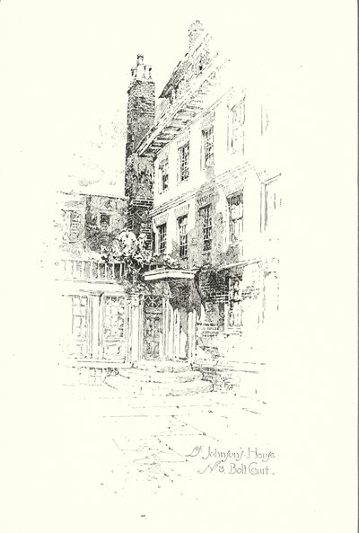 Dr. Johnsons House, No 8 Bolt Court, Londres (litho) de Herbert (after) Railton