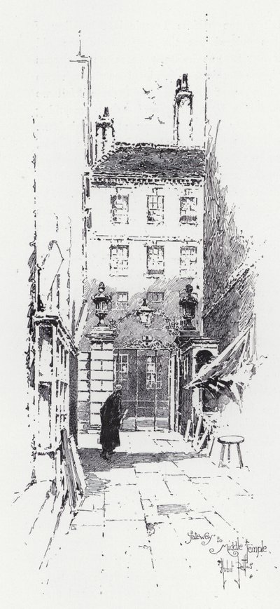 Porta de entrada do Templo do Meio (gravação) de Herbert (after) Railton