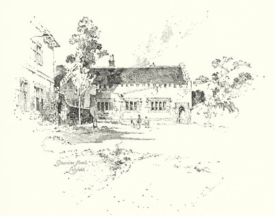 Grammar School, Lichfield, onde o Dr. Johnson frequentou a escola (litho) de Herbert (after) Railton