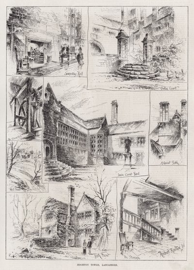 Hoghton Tower, Lancashire (gravura) de Herbert (after) Railton