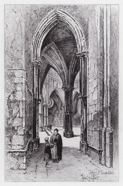 Interior da Igreja do Templo (gravura) de Herbert (after) Railton