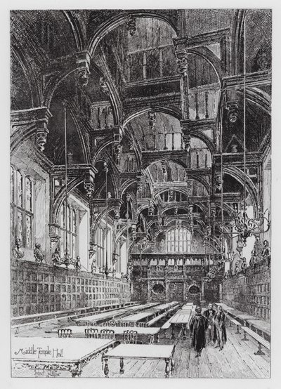 Salão do Templo Médio (gravura) de Herbert (after) Railton