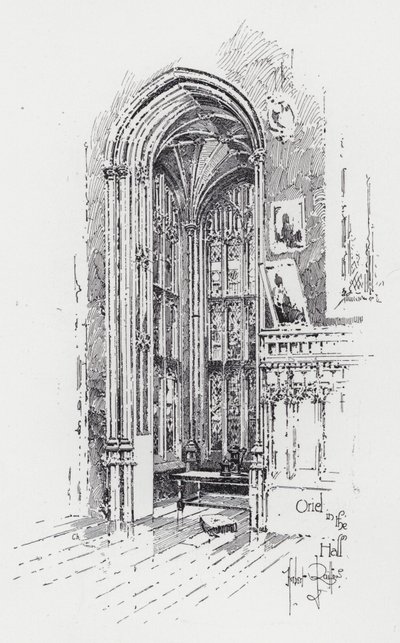 Oriel in the Hall (gravura) de Herbert (after) Railton