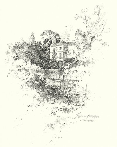 Residência de Kitty Clive, Twickenham, Londres (litho) de Herbert (after) Railton