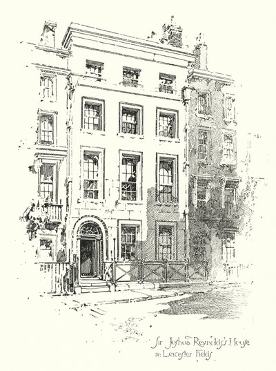 Sir Joshua Reynolds House, Leicester Fields, Londres (litho) de Herbert (after) Railton