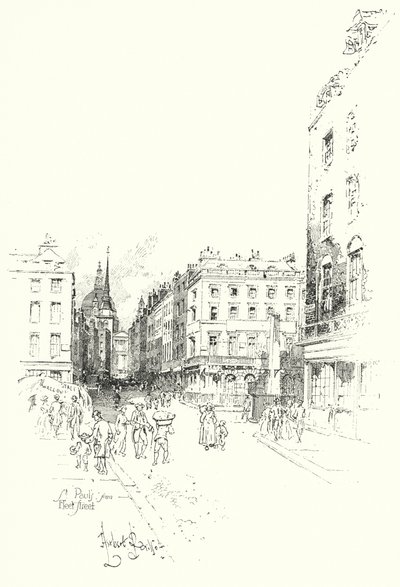 Catedral de St Pauls, de Fleet Street, Londres (litho) de Herbert (after) Railton