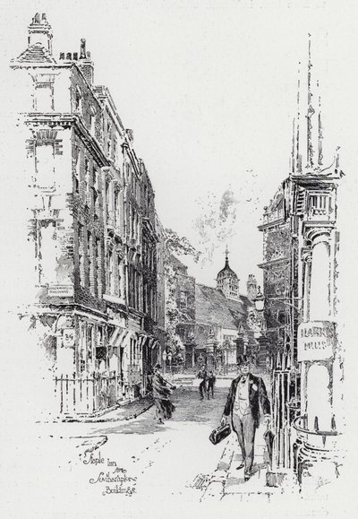 Staple Inn de Southampton Buildings (gravura) de Herbert (after) Railton