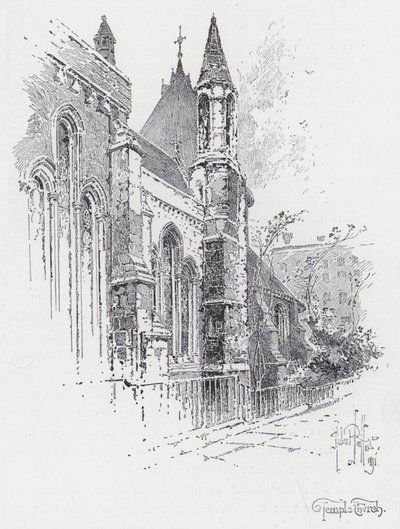 Templo Chruch (gravura) de Herbert (after) Railton