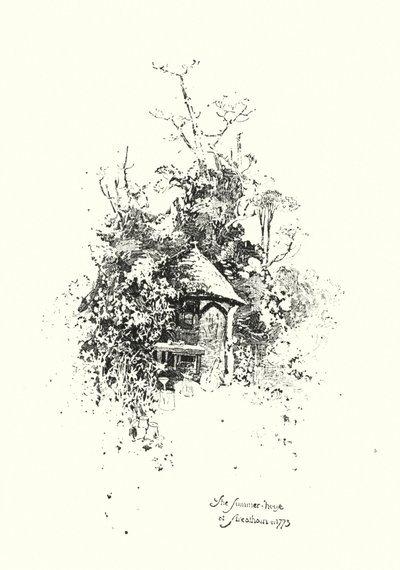 A Casa de Verão, em Streatham, em 1773 (litho) de Herbert (after) Railton