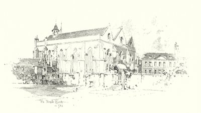 The Temple Church, Londres, em 1761 (litho) de Herbert (after) Railton