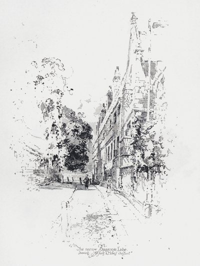 O estreito Brasenose Lane, Oxford, mostrando o All Souls