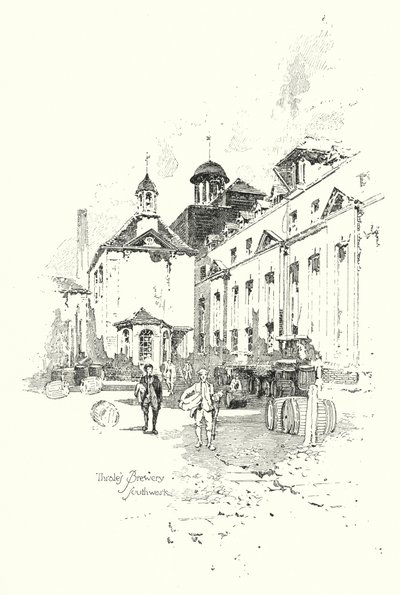 Cervejaria Thrales, Southwark, Londres (litho) de Herbert (after) Railton