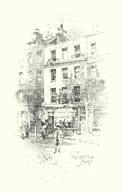 Toms Coffee House, Russell Street, Londres (litho) de Herbert (after) Railton
