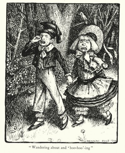 Lendas de Ingoldsby: Os bebés do bosque (litografia) de Herbert Cole