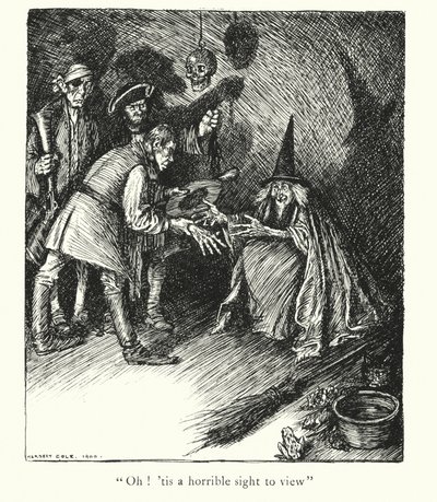 Lendas de Ingoldsby: A Mão da Glória (litografia) de Herbert Cole