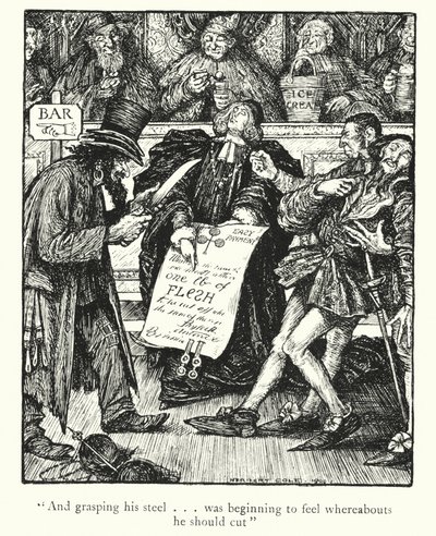 Lendas de Ingoldsby: O Mercador de Veneza (litografia) de Herbert Cole