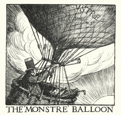 Lendas de Ingoldsby: O balão "Monstre" (litografia) de Herbert Cole