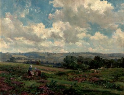 Campos em Surrey, 1890 de Herbert Hughes Stanton