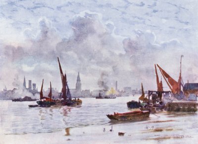 Battersea Reach (cor litho) de Herbert Menzies (after) Marshall