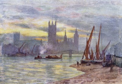 Câmaras do Parlamento de Lambeth (cor litho) de Herbert Menzies (after) Marshall