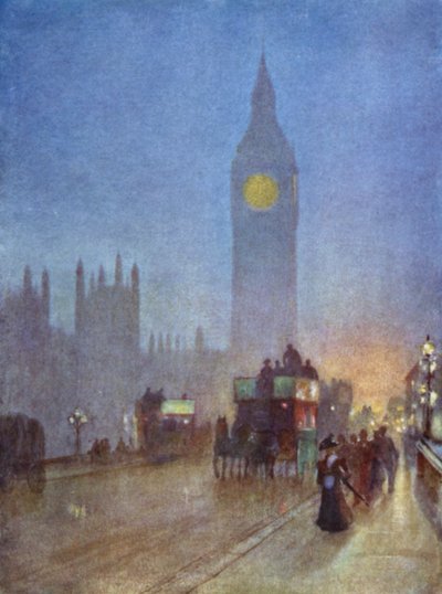 Na ponte de Westminster (cor litho) de Herbert Menzies (after) Marshall