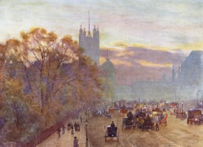 A abordagem a Westminster (cor litho) de Herbert Menzies (after) Marshall