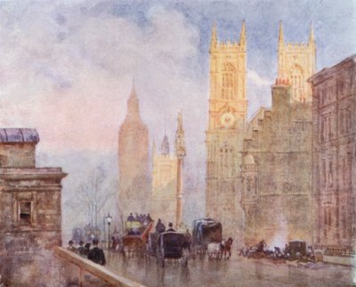 The End of Victoria Street, Westminster (cor litho) de Herbert Menzies (after) Marshall