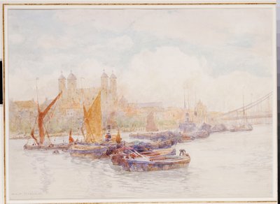 A torre de Londres do Tamisa com transporte em primeiro plano de Herbert Menzies Marshall