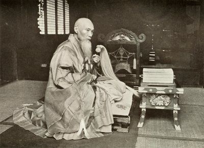 Um abade budista, 1910. de Herbert Ponting