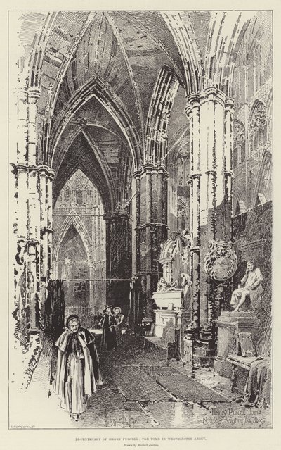 Bi-centenário de Henry Purcell, o túmulo na Abadia de Westminster de Herbert Railton